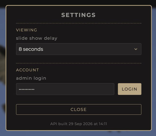 The settings window with the password filled in and the login button